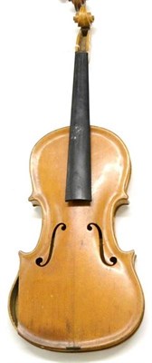 Lot 2058 - An Early 20th Century Austrian Violin, labelled 'Copy of Stainer', with a 355mm two piece back,...