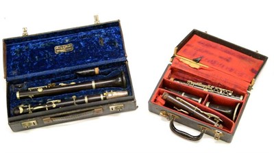 Lot 2068 - Two Cased Rosewood Clarinets - Boosey & Hawkes A clarinet No.34731 and a Martin Fres Bb clarinet