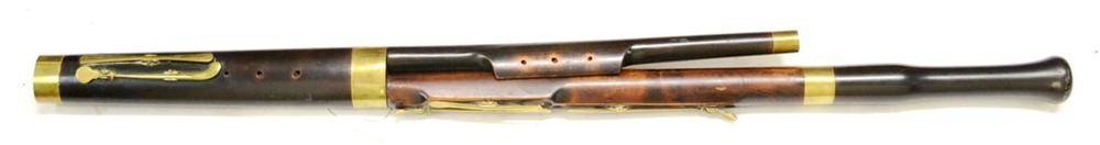 Lot 2069 - W Milhouse 19th Century Rosewood Baroque/Classical Bassoon, with six brass keys, brass collars...