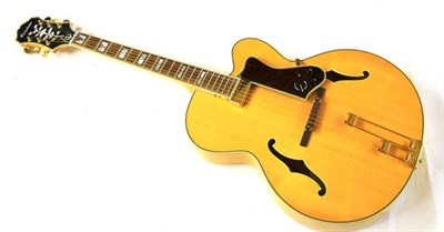 Lot 2088 - An Epiphone Emperor Regent Jazz Guitar, fitted with single floating pick-up, split block markers in