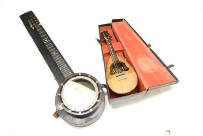 Lot 2103 - An Italian Bowl Back 8-String Mandolin by F. De Mureda, Napoli, in leather case, together with...