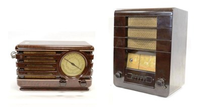 Lot 2146 - E K Cole (Ekco) Model A21 Wireless Receiver in brown Bakelite case together with a Philips...