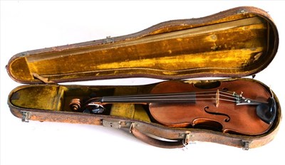 Lot 2004 - A 19th Century German Violin, labelled 'Haynes Sebastian Klotz Violin', with a 360mm two piece...