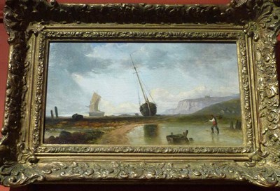 Lot 779 - Follower of John James Wilson (Jock Wilson) (19th century) Beach Scene at Low Tide, a fisherman...