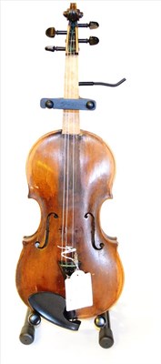 Lot 2015 - An Interesting 18th Century German Violin, labelled 'Michael Keller...1789', with a 358mm two piece