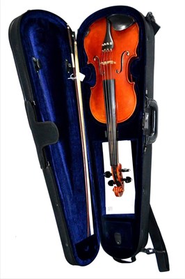 Lot 2024 - A 20th Century German Violin, labelled 'Gustav August Ficker No.185 Anno 1968, Gagliano model,...