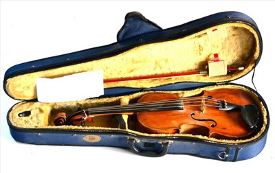 Lot 2033 - A Small 19th Century Viola, possibly English, no makers name, with a 381mm two piece back,...