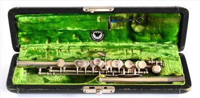 Lot 2049 - A Silver Plated Piccolo by Gebruder Monning, Germany, serial number 14247, in a fitted case