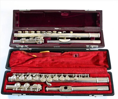 Lot 2051 - A Silver Plated Flute 'The Muramatsu Flute', by MFG Co., Japan, serial number 25562, in a...