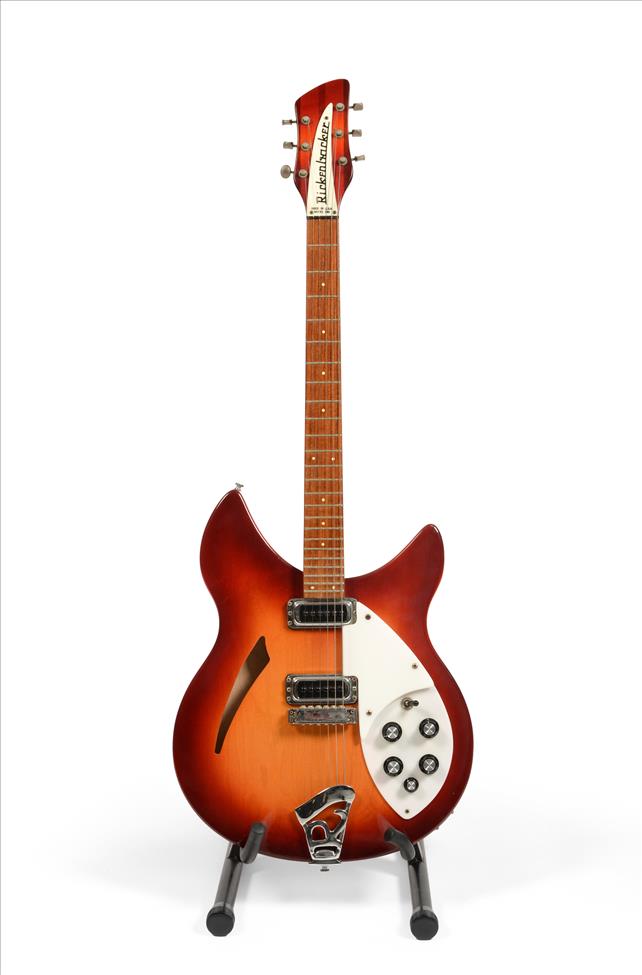 Lot 2057 - A Rickenbacker 330 Guitar, serial number TL4859, 1980, semi hollow maple body with single slash...