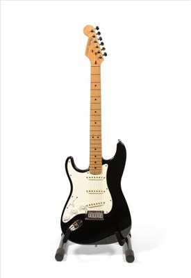 Lot 2064 - A Fender American Standard Left Handed Stratocaster, serial number 813042, 1988, with maple...