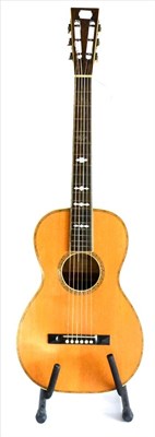 Lot 2085 - A Parlour Guitar by A Galiano, with mahogany back and side, spruce top, mahogany neck with...