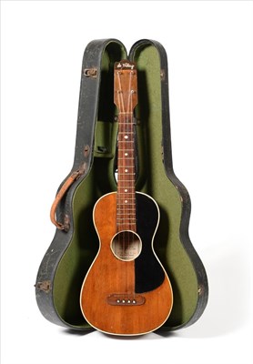 Lot 2113 - A Style 2 Mahogany Ukulele by A de Vekey & Son, Bournemouth, fitted with later black scratch plate