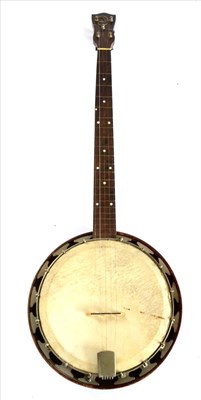 Lot 2114 - A Gem Junior 'The Whirl' 5-String Zither Banjo, with 28cm vellum head, wooden resonator, ebony...