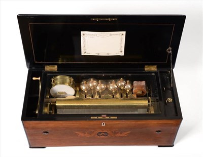 Lot 2124 - Nicole Freres Cylinder Musical Box No.43582 (c1880) Playing 8 Airs with bells in view, drum and...