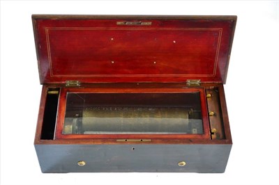 Lot 2125 - A 19th Century Swiss Cylinder Musical Box by Nicole Freres, serial number 40381, with a wide...