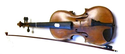 Lot 6 - A 19th Century German Violin, labelled 'Richard Freidl Absroht 1782', with a 360mm one piece...