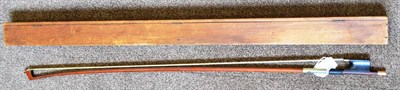 Lot 26 - A Gold Mounted Violin Bow, possibly French, indistinctly stamped 'Lupot', with a plain ebony...