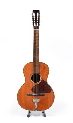 Lot 46 - A 1930s Clifford Twelve String Guitar, with maple back and sides, mahogany neck, ebonised...