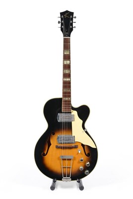 Lot 51 - A 1960s Kay Swingmaster, Model K672, with single cutaway semi-acoustic, laminated maple body,...