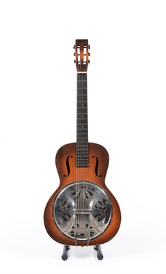 Lot 66 - A Dobro Resonator by Regal, model 25, circa 1930s, of laminated construction with mahogany...