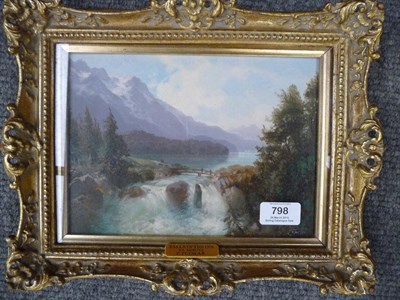 Lot 798 - C...Fuoras (19th/20th century) "Falls of the Inn, St Moritz" Signed, inscribed on a plaque attached