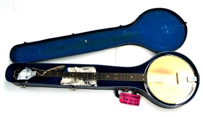 Lot 80 - A 1960s Harmony Pete Seeger Long Scale Five String Banjo, reso-tone model, with chromium plated...