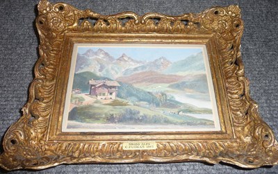 Lot 799 - C...Fuoras (19th/20th century) "Swiss Alps" Inscribed on a plaque attached to the frame,...