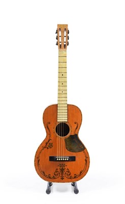 Lot 90 - A 1930s Regal Parlour Guitar, with simulated rosewood back and sides, mahogany neck, simulated...