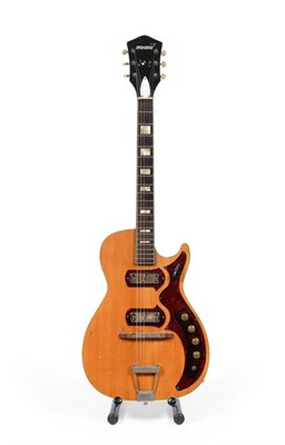 Lot 104 - A 1960s Harmony Stratatone Jupiter Deluxe H49, with figures maple back and spruce top, fitted...