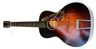 Lot 109 - A 1920s Michigan Small Bodied Arch Top Guitar, with circular sound hole, maple back and sides,...