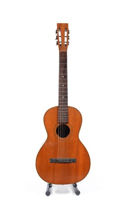 Lot 110 - An Early 1900s Lyon and Healy / Washburn Oak Bodied Parlour Guitar, with two-piece figured oak...