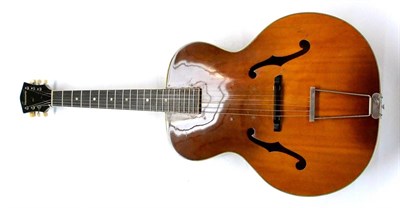 Lot 114 - A 1960s Harmony Monterey Cello Bodied Jazz Guitar, with maple constructed back and sides,...