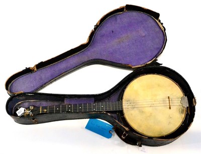 Lot 116 - A 1920s Oscar Schmidt Stella Banjo, with sixteen tension bars, (one missing), resonator back,...