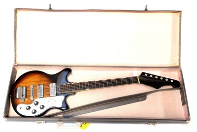 Lot 129 - A 1960s Teisco Del Ray Model MJ-2L, with mahogany slab body, bolt-on neck, twin pick-ups, two...