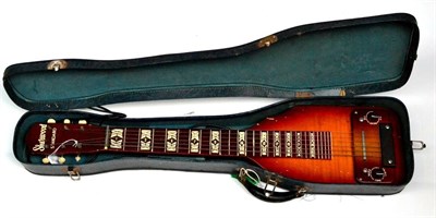 Lot 130 - A 1930/40s Sherwood Standard Lapsteel Guitar, one piece construction, with bass, treble and...