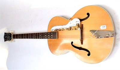 Lot 135 - A Hofner Thinline President Guitar, with compensator tailpiece, pearloid pick guard, made up...