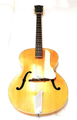 Lot 136 - A Hofner Thinline President Guitar, with compensator tailpiece, pearloid pick guard, made up...