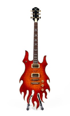 Lot 144 - A Minarik Inferno Electric Guitar, with chambered maple capped body of flame design, mahogany...