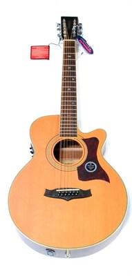 Lot 150 - A Tanglewood TW145/12-SC Electro Acoustic Twelve String Guitar, mahogany back, sides and neck,...