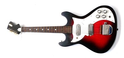 Lot 157 - A Teisco Del Ray Penncrest Electric Guitar, with two chromed pick-ups, sunburst finish, two...