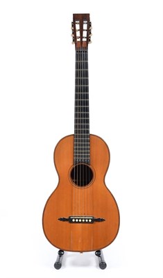 Lot 172 - A Mid-19th Century American Classical Six String Guitar, maker unknown, with rosewood back and...