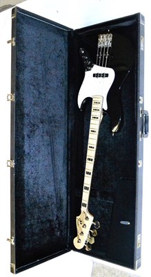 Lot 191 - A Fender Japanese Special Limited Edition Jazz Bass Guitar, with maple bound neck, black block...