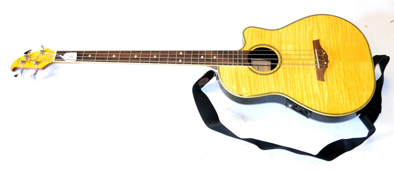 Lot 194 - A Tanglewood TMO-B2 Electro-Acoustic Bass, with moulded bowl back, mahogany neck, rosewood...