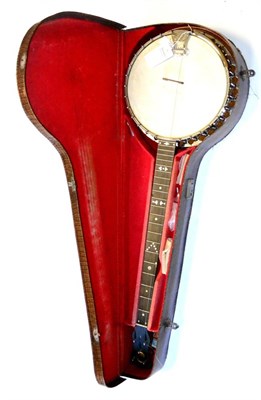 Lot 226 - A Windsor Whirle 'Ambassador Supremus' Banjo, with 28cm vellum head, chrome tension brackets,...