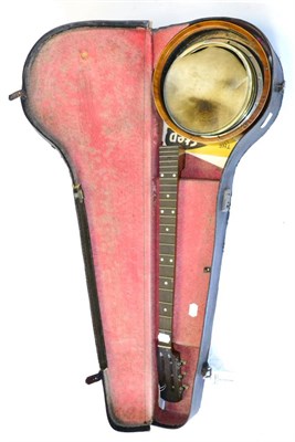 Lot 228 - A Windsor 'Ideal Model 9' Banjo, incomplete and needs rebuilding, cased, together with an empty...