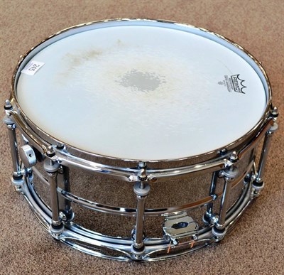 Lot 245 - A Pearl Signature Series Ian Paice Snare Drum, with polished chrome finish, diameter 36cm