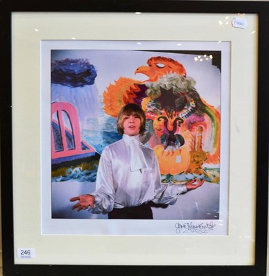 Lot 246 - Gered Mankowitz - Photograph Of Brian Jones (Rolling Stones) hand signed, 16x16', 41x41cm,...