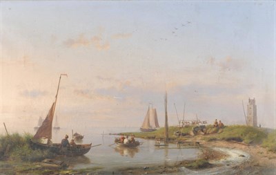 Lot 818 - Hermanus Koekkoek Snr (1815-1822) Dutch "A Fine Day on the Zuyder Zee" Signed, extensively...