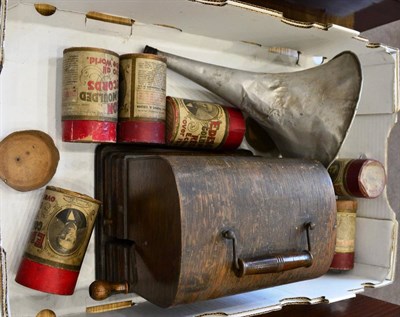 Lot 265 - Edison Gem Phonograph with aluminium horn and a few case cylinders